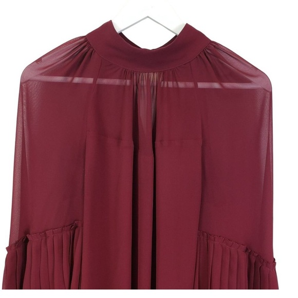 Ramy Brook Pleat Sleeve Boho Blouse Size Small - Picture 4 of 5